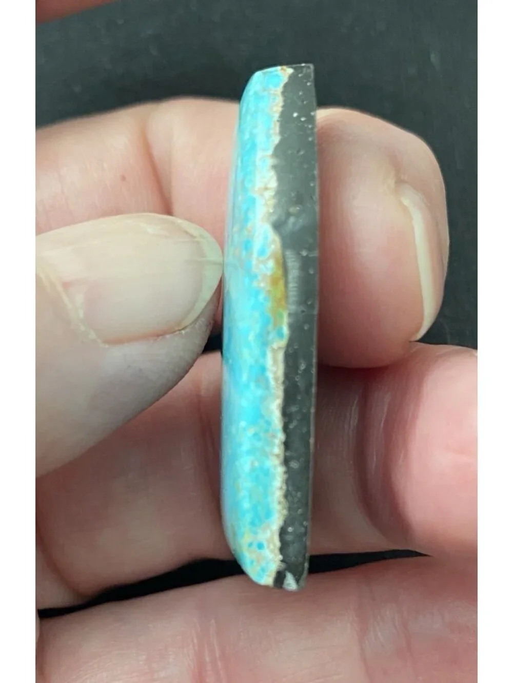 Carico lake turquoise cabochon 41.7 Carats Backed (Bin100)